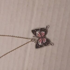 4/$60 Black & Pink Butterfly Necklace - Hand-Made